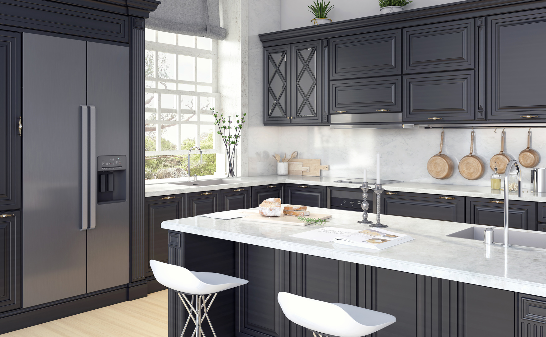 Classic design of kitchen 3D Rendering